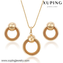 63825 Xuping new fashion jewelery set 18k gold pendant and earring without stone